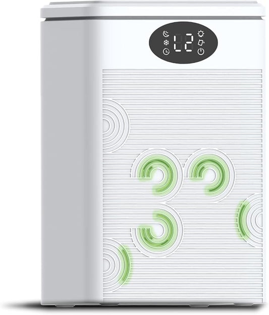 MTOX® Dehumidifier, 75oz Small Quiet Dehumidifiers for Home Bathroom Bedroom Basement RV,Sleep Mode, Auto Shut Off, 7 Colors LED Light, Green and white