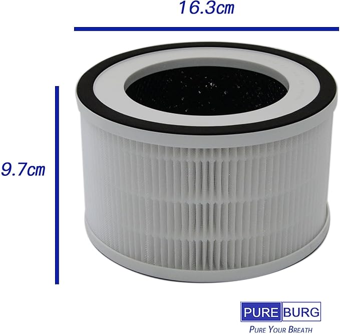 PUREBURG Replacement Filter Compatible with Afloia Fillo Halo Allo Air Purifiers & Mooka Allo Air Purifier,2-Pack H13 HEPA 4-Stage Filtration Activated Carbon