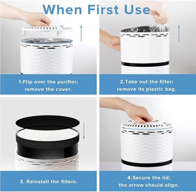 LEVOIT LV-H132 Replacement Filter, Genuine LV-H132-RF Air Purifier Filters, High-Efficiency Activated Carbon for Removal of Smoke, Odor, Allergens, Pollen, 4 Pack