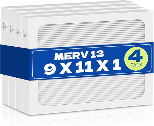 4-Pack 9 x 11 x 1 MERV 13 Replacement Dehumidifier Filter Compatible with Santa Fe Compact70, Ultra70, Element, Compact2, UA 65H dehumidifier Models
