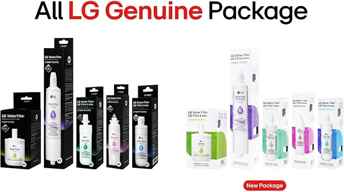 LG LT700P2 6-Month / 200 Gallon Refrigerator Replacement Water Filter, 2 Count (Pack of 1), White