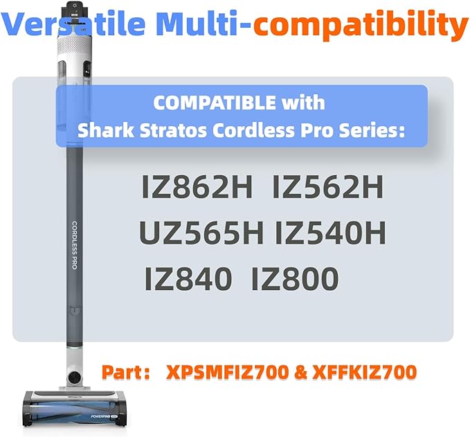 Vacuum Filters Replacement for Shark Shark IZ862H UZ865H Stratos IZ562H UZ565H IZ540H IZ840 IZ800 Pro Cordless Vacuum Part XPSMFIZ700 XFFKIZ700. Filters Perfect for Pet Hair, Dirt, Dust