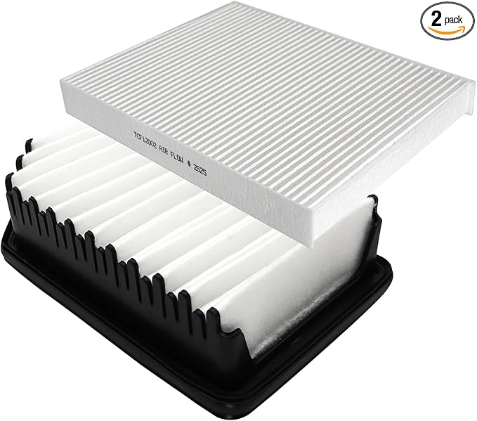 2Pcs Engine & Cabin Air Filters, Fit for 2014-2019 Kia Soul, 2015-2019 Kia Soul EV, CA11206, CF12002