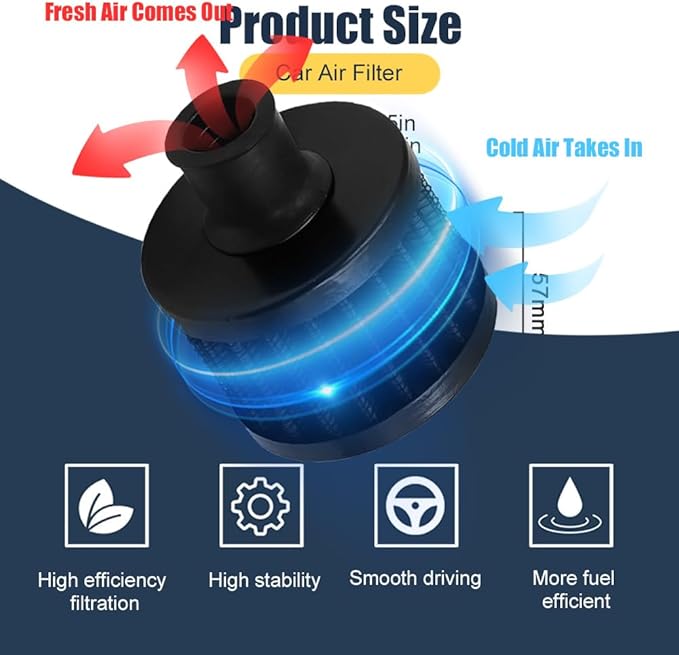 Breather Filter, Air Filter Valve Cover Breather, 12mm Mini Air Filter Vent Crankcase Breather, Air Filter Cold Air Intake Filter Breather, Car Accessories Universal for Car, Motorcycle