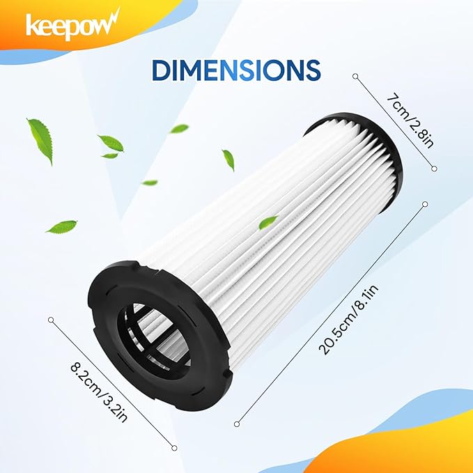 KEEPOW F1 HEPA Filter for Dirt Devil Upright Vacuum Cleaner Models Featherlite/Breeze/Swivel Glide/Vision/Jaguar/Extra Light, Replace Part 2JC0280000, 3-JC0280-000, 2JC0360000 (1 Pack)