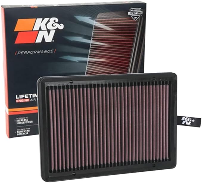 K&N High-Flow Original Lifetime Engine Air Filter: Increase Power: Premium, Washable: Compatible with 2015-2020 Hyundai/KIA: Sonata, Cadenza, K5, K7, Optima, 33-5026