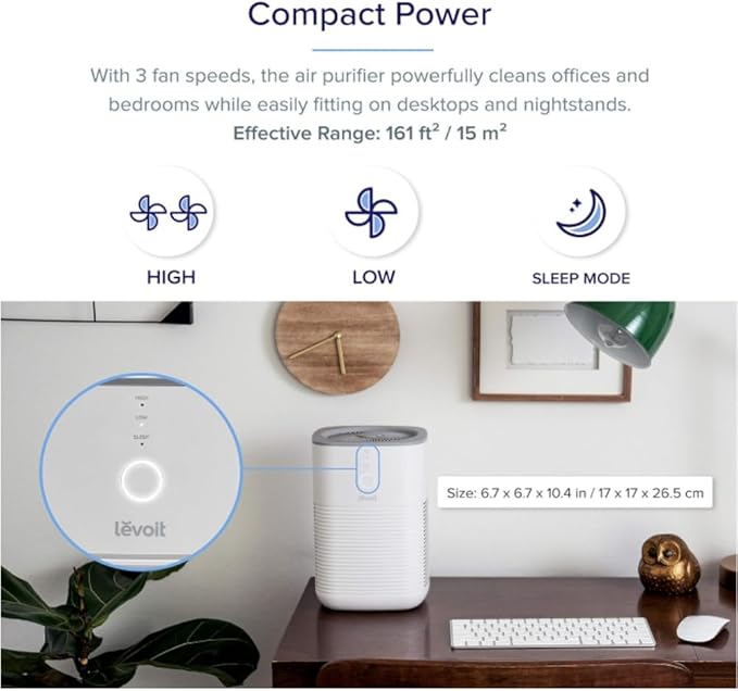 LEVOIT LV-H128 Air Purifier Replacement Filter, Genuine LV-H128-RF Air Filters, Capture Dust Smoke Pollen, Activated Carbon, 3-Stage Filtration System, 2 Piece Set, 1 Pack