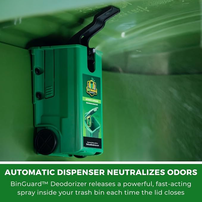 KABIN Binguard Automatic Trash Can Deodorizer Odor Eliminator Outdoor Garbage Can Deodorizer, Dumpster, Air Freshener, Odor Absorber, Indoor Kitchen Deodorizer and Cleaner, Odor Control for Trash Can