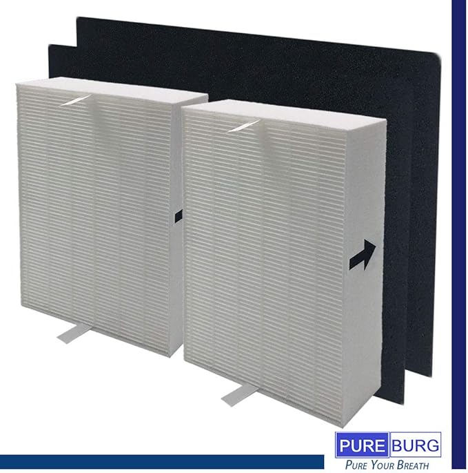 PUREBURG HPA200 Replacement True HEPA Filter Compatible with Honeywell HPA200 HPA202 HPA204 HPA250B Air Purifiers,Part # HRF-R1 HRF-R2 HRF-AP1 HRF-ARVP200