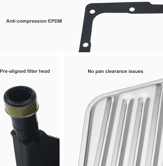 TF289 Transmission Filter Kit for 4L60E - Compatible with Chevy Silverado/GMC Yukon/Cadillac Escalade 1993-2014, shallow oil pan，Includes Sealing Gasket