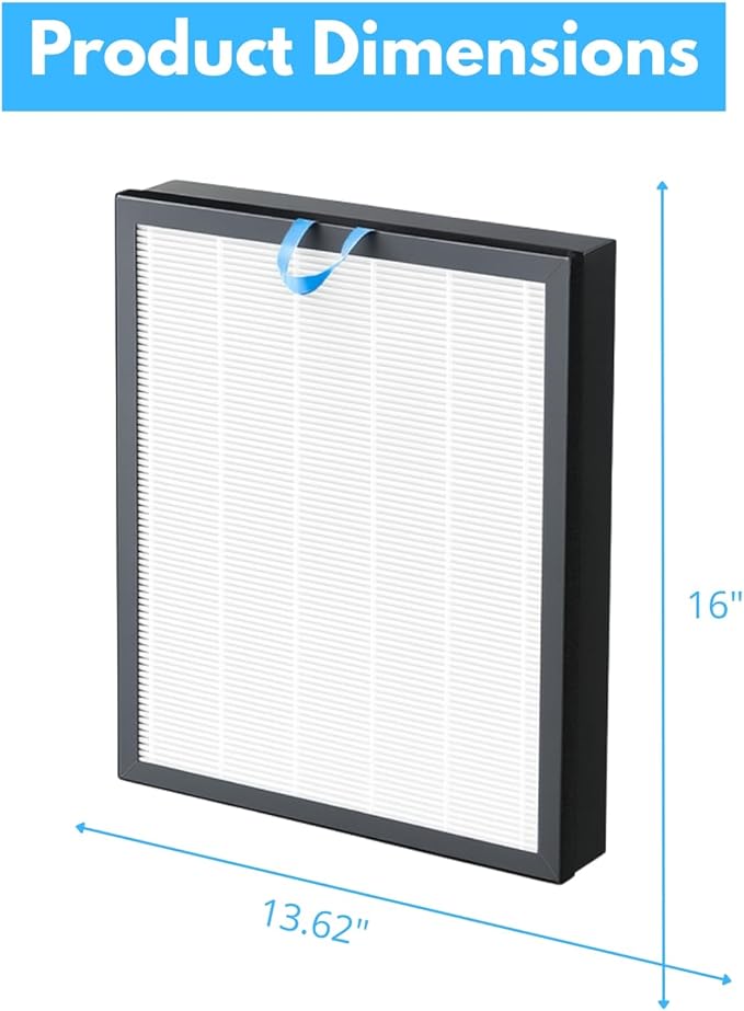 Nispira Vital 200S 2-In-1 True HEPA Filter Replacement Compatible with Levoit Air Purifier Part Vital 200S-RF LRF-V201-YUS | Removes Smoke, Chemical VOCs, Odor | 1 Pack