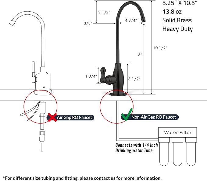 iSpring GK1-ORB Reverse Osmosis Drinking Water Faucet, High Spout RO Faucet for Under Sink Water Filtration Systems Oil Rubbed Black