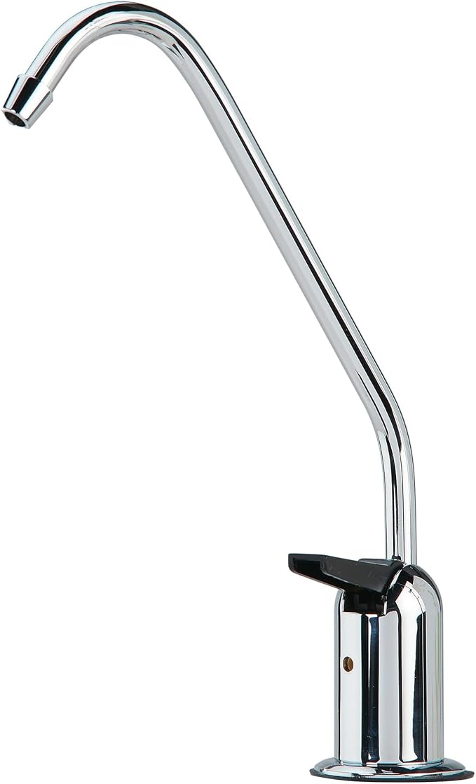 Watts Premier Standard Air Gap Auxiliary Faucet with 1/4" Supply Tubing Connection for RO Reverse Osmosis Water Filtration Systems, Touch N'Flow Spring Loaded Handle, Chrome