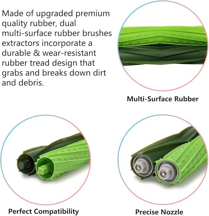 Brush Hepa Filter Accessory Kit Replacement Compatible with Roomba I & J Series i1 i3 i4 i6 i7 i8 J7 J5 J6 J8 J9 Including 2 Extractor 10 Filters 10 Side Brush & 5 Bags