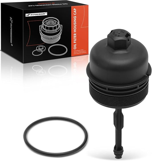 A-Premium Oil Filter Housing Cap Assembly Compatible with Hyundai Sonata 2010, Genesis 2009-2012, Veracruz 2007-2012 & Kia Sorento 2008-2009, Sedona 2010, Borrego 2009-2011, Replace# 263503C300