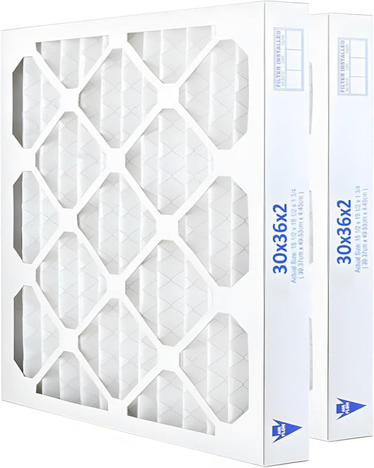 AIRx Filters 30x36x2 Furnace Filter MERV 8 Pleated Replacement AC Air Filter, For Lint, Pollen & Dust Debris Control, 2-Pack
