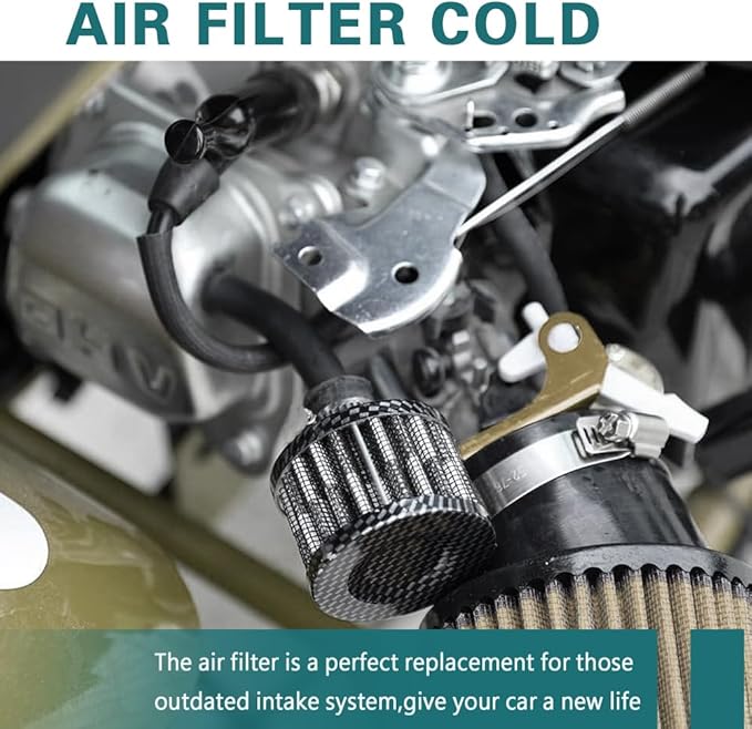 12mm Air Filter Intake Filter Breather, Valve Cover Breather, Mini Universal Motor Cone Cold Clean Air Intake Filter Turbo Vent Breather, Vehicle Engine Air Filters Suitable for Cars Motorcycles