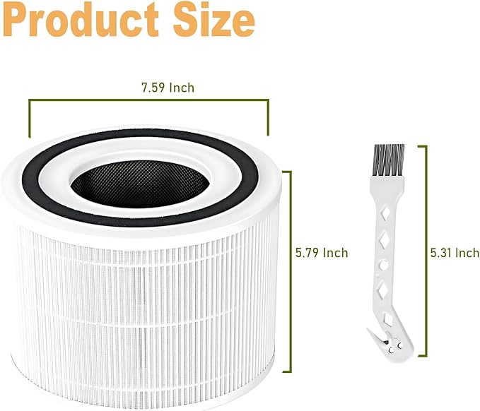 Replacement Filters for LEVOIT Core 300, Core 300S Air Purifier, Core 300-RF, Core P350, 3-in-1 Activated Carbon Filtration for Dust,Lint,Pollen,Pet Dander etc. Replace Part #Core P350-RF, 2-Pack