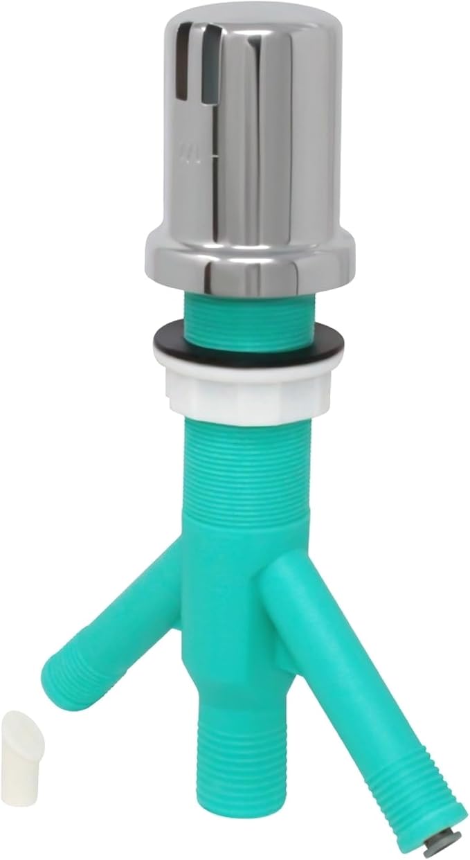 Dual Air Gap with Polished Chrome Brass Cap for Dishwasher and Tankless Reverse Osmosis Filter and Extra Long Thread (AG200-207, AG200-X07, AMERIGAP)