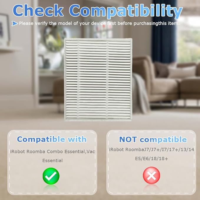 ZHICHENG （8pcs） HEPA Filter Compatible with The I/Robot Essential VAC/VC 2/ Q052 Q0520 (RVG-Y1 Y0112 0140 0110 Q0120 Q011) 104/105 VAC /105 Combo Robot Vacuum Cleaner (8pcs Filter)