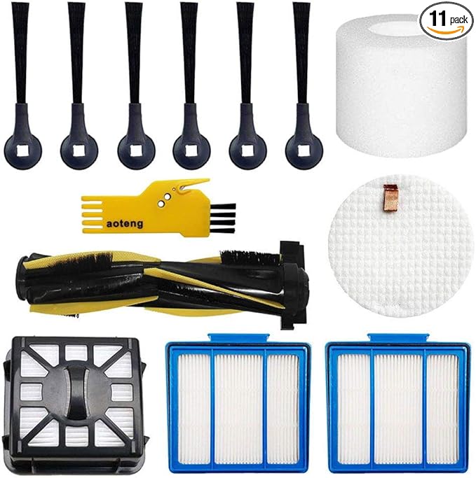 Accessories Kit for Shark IQ R101AE (RV1001AE) IQ R101 (RV1001) AV911S EZ AV1010AE IQ Robot Vacuum Cleaner Replacement Parts Pack of Main Brush, Filters, Side Brushes