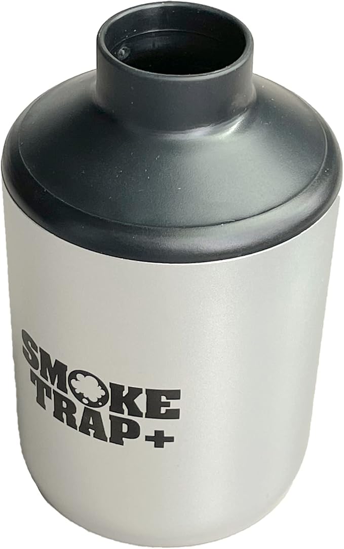 Smoke Trap + | Personal Air Filter (Sploof) - ECO Replaceable Filters - Long Lasting Smoke Filter 500+ Uses with Easy Exhale - Filters Have Zero Plastic Waste - (Silver)