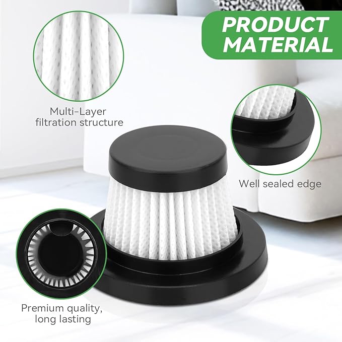 Vacuum Filter for Cordless Vacuum Cleaner as Seen on TV - Replacement HEPA Filter for Vac Compact Cordless Handheld Vacuum 5 Pack