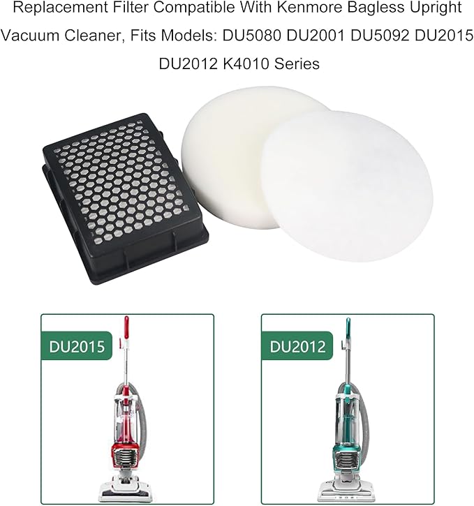Replacement Filter for Kenmore DU5080 DU2001 DU5092 Bagless Upright Vacuum