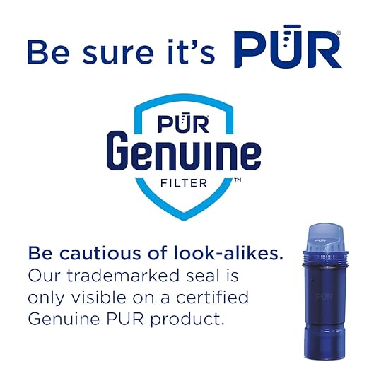 PUR 7-Cup Water Filter Pitcher with 1 Genuine PUR Filter, 3-in-1 Powerful Filtration, BPA Free, Dishwasher Safe, Smoke, PPT710BA