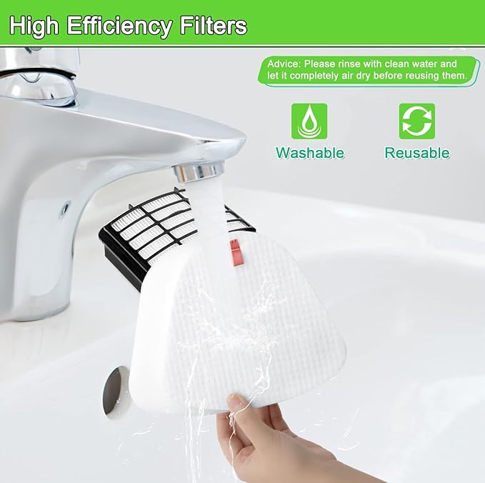 Shark Replacement Filter Set XFF350 Compatible with Shark Navigator Lift-Away vacuum NV350, NV351, NV352, NV355, NV356, NV356E, NV357, NV360, NV370, NV391, UV440, UV490, UV540（3-Sets Foam & Felt）