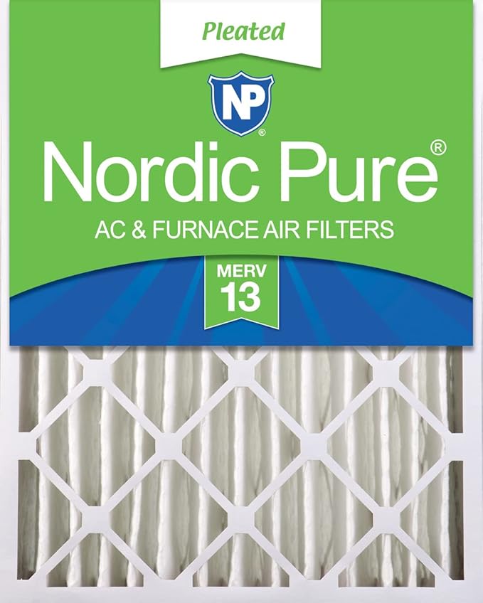 Nordic Pure 20x24x4 (Actual Size: 19 3/8 x 23 3/8 x 3 5/8) Pleated MERV 13 Air Filter 1 Pack