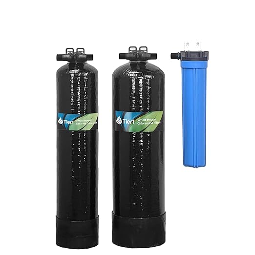 Tier1 300,000 Gallon Whole House Salt-Free Conditioner 3-in-1 with Chloramine Reduction System & Sediment Pre-Filter | Water Softener Alternative & Filtration System for 1-2 Bathrooms