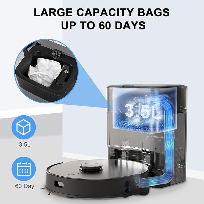 Dust Bags Compatible with AIRROBO T20+/ T25+/ T30+/ T25+C Robot Vacuum Cleaner Bags Disposable Replacement Vacuum Bag Airrobo Robot Vacuum Dust Bags Replacement Parts (12 Pack)