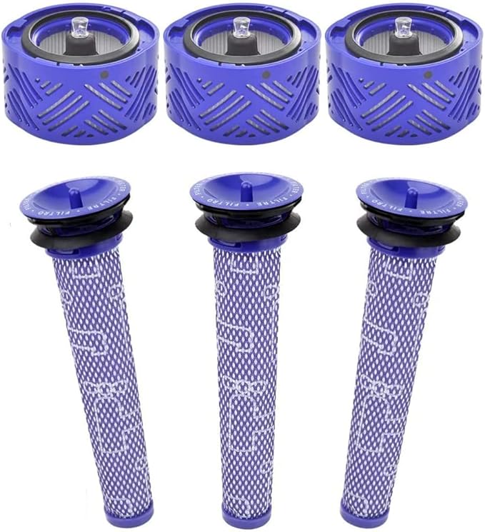 Goodsby 6 Pack Replacement Pre Post Motor HEPA Filter for Dyson V6 DC58 DC59 DC62 DC72 DC74 SV03 SV04 SV05 SV06 SV07 SV08 SV09 Absolute Animal Motorhead Vacuum Cleaner Part # 965661-01, 966741-01