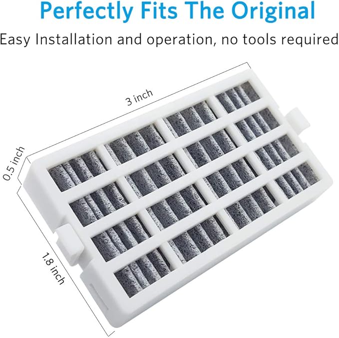 W10311524 4-PACK Air Filter Replacement for Whirlpool Refrigerator, Also Fits 2319308, W10335147, W10335147A, W10335147, W10315189, 1876318, AIR1, FreshFlow Air Filter, AP4538127, AH2580853, EA2580853