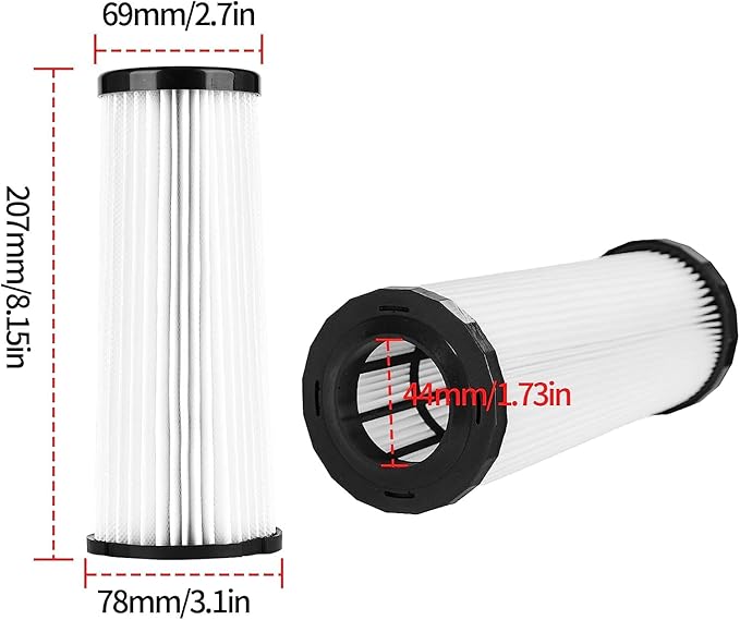 SaferCCTV Replacement Vacuum Hepa Filter for Dirt Devil F1 Vacuum Filter 3JC0280000 2JC0280000 Compatiable with Featherlite, Jaguar, Bagless Extra Light, Scorpion (3 Pcs)