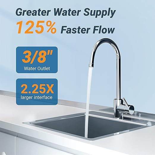 Maxblue U8-ST Under Sink Water Filter, 2 Years High Capacity, Reduces Lead, Chlorine, Heavy Metals, Bad Taste & Odor, Under Sink Water Filtration System, USA Tech
