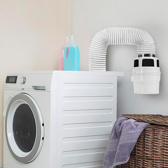 Upgraded Version - VIWINVELA 3 in 1 Indoor Dryer Vent Kit with White Dryer Vent Hose - Dryer Lint Catcher Water Filter Bucket - Dryer Lint Trap for Electric Dryer