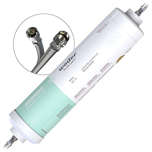 Woder WD-GEN4-2512-DC (New WD-10K-DC) Under Sink Water Filter w Direct Connection to Main Faucet. WQA Certified. Removes Chlorine, Lead, Heavy Metals, Contaminants. USA Made