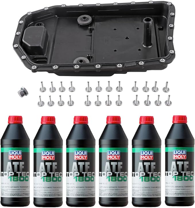 Auto Transmission Service Kit (Oil Pan+Filter+Gasket+24 Bolts) + 6L ATF for BMW Select Models (ZF-6HP19 Trans.)