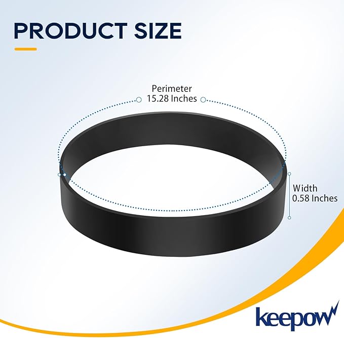 KEEPOW Vacuum Belt Compatible with Eureka Airspeed Compact Bagless Upright Vacuum Cleaner NEU100, NEU10AE4, NEU10AE5, NEU10AE2, NEU102 Series, Part #E0105, 2 Pack