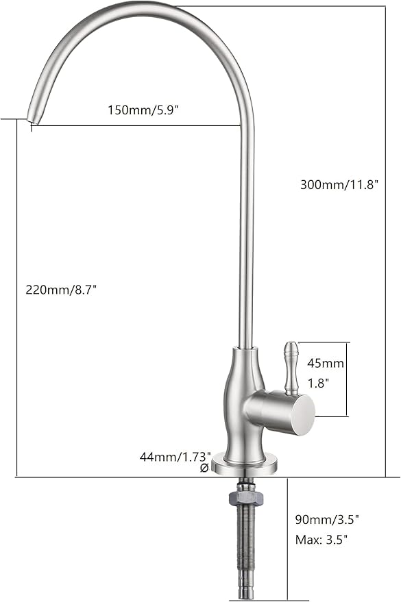 Drinking Water Faucet, for Under Sink Water Filter System Kitchen Bar Sink Drinking Water Faucet, Drinking Water Dispenser Brushed Nickel