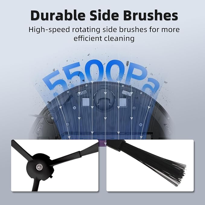 24Pcs Q5 MAX+ Accessories Kit Replacement Compatible with Roborock Q5 MAX+ /Q5 Pro+ /Q8 Max+ Robot Vacuum, 2 Main Brush, 4 Mop Cloth Pads, 6 Side Brushes, 4 HEPA Filters,6 Dust Bag, 1 Cleaning Tool