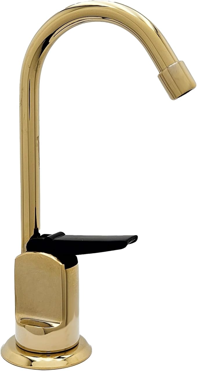 Westbrass D203-NL-01 6" Touch-Flo Style Pure Cold Water Dispenser Faucet, 1 Pack, Polished Brass