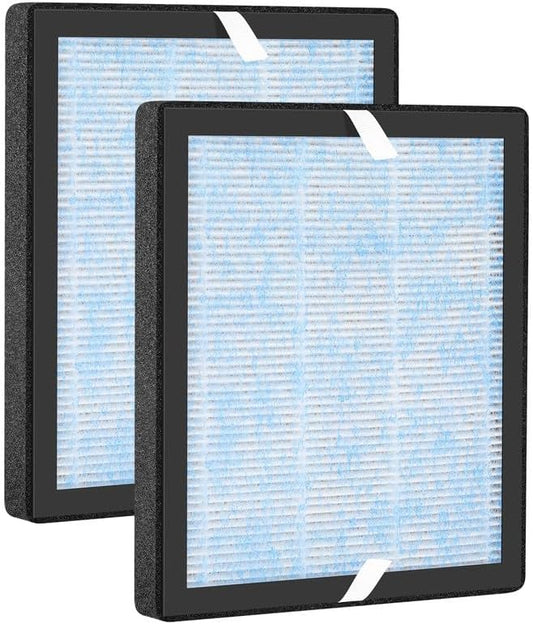 R1 P1801 P1802 HEPA Replacement Filters Compatible with YIOU R1 and Elechomes P1801/ P1802 Air Purifier, 3 Stage Filtration System, 2 Pack