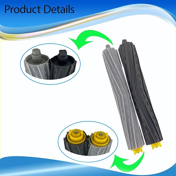 2 Set Replacement Brushes Compatible for iRobot Roomba 800 900 Series 805 860 870 871 880 890 960 980 985 891 960 961 964 980 981 Robot Vacuum Cleaner