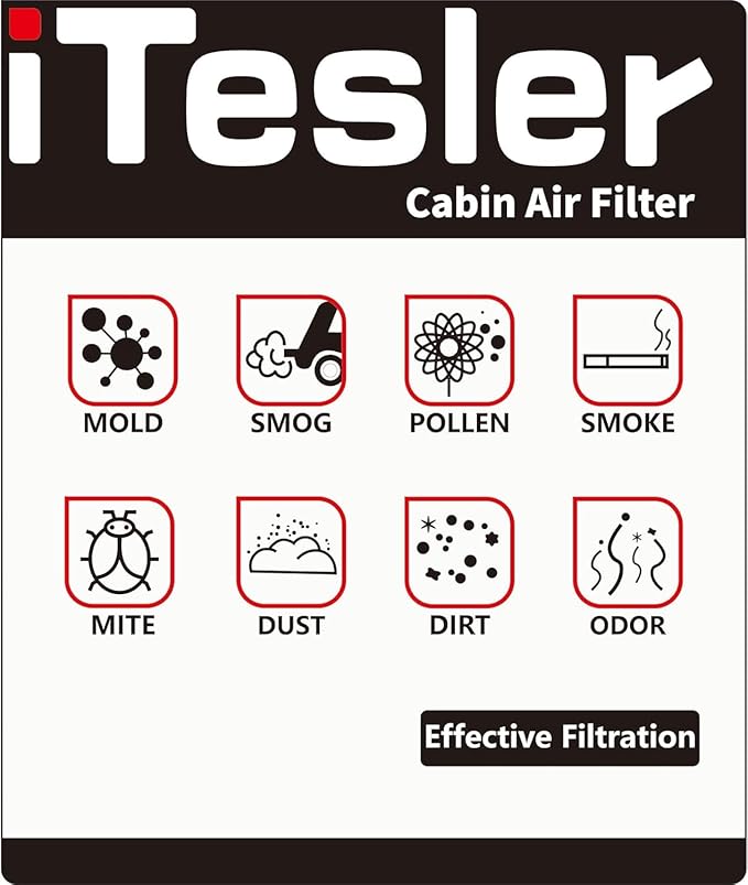 Cabin Air Filter for Tesla Modle X (2016 2017 2018 2019 2020 2021 2022 2023 2024) replace 103904200A, 103904200B
