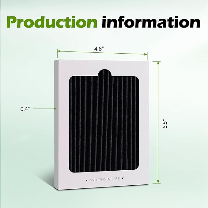 Refrigerator Air Filter Replacement for Frigidaire and Electrolux EAFCBF Fridge Replace 242061001, 242047801, 242047804, Effective Filtration with Activated Carbon Filter (6 Pack)