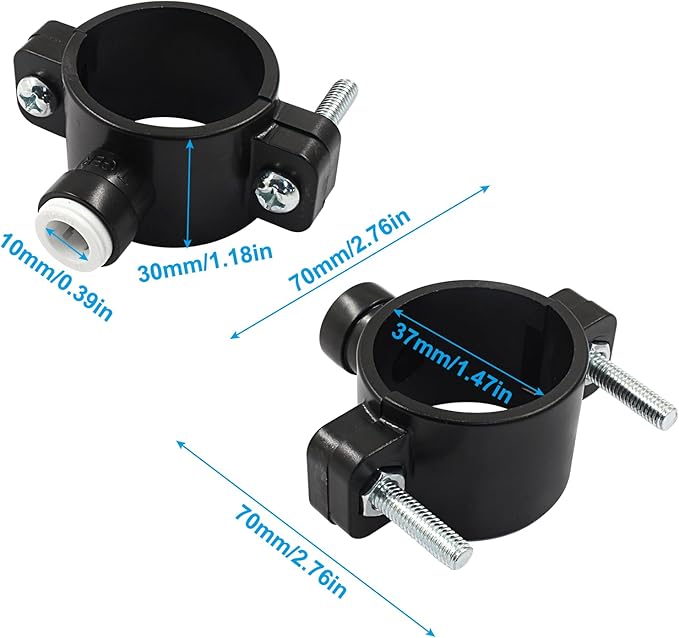 Waziaqoc Drain Saddle Valve with 3/8" Quick Connect, Plastic Drain Saddle Valve, Water Hose Pipe Adapter for Under Sink Reverse Osmosis System