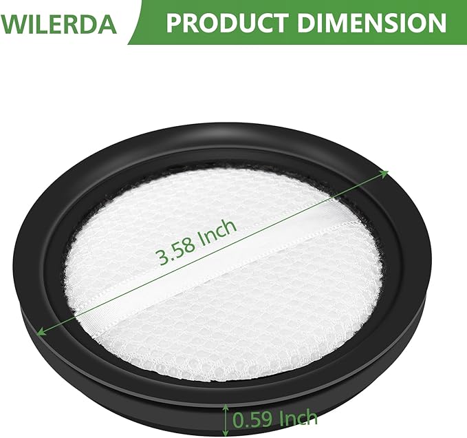 NEC101 Vacuum Filters Compatible with Eureka NEC101 Cordless Vacuum Cleaner, Non Woven Replacement Vacuum Filter, Compared to part # P1006, 2 Pack (Not for Other Models of Vacuum Cleaners)